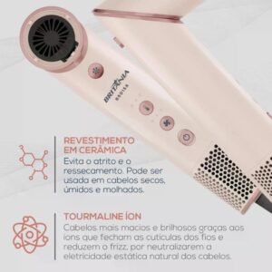 Secador de Cabelo Britânia BSD15A 1450W com 5 Acessórios Profissional Potente Leve com Modelador 127v