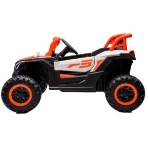 Carrinho Bang Toys Elétrico Infantil UTV R3 12V – com Portas que Abrem, Luzes, Sons, Bluetooth, Controle Remoto – Laranja
