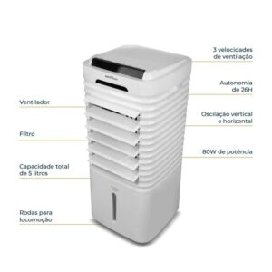 Climatizador Britânia 4 em 1 Autonomia de 26h 127V 5L – BCL05A