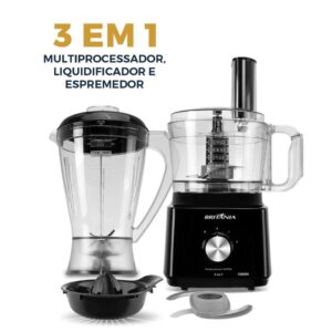 Multiprocessador Britânia 1000W 3 em 1 Lâminas Inox 127V – BMP900C