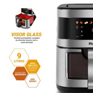 Air Fryer Philco PAF90C 9L Digital Visor Glass 2000W Preta 220v – PAF90C
