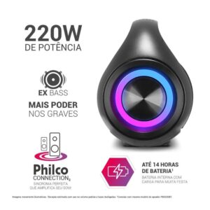 Caixa de Som Speaker Philco Extreme 220W Bivolt – PBS220BT