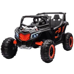 Carrinho Bang Toys Elétrico Infantil UTV R3 12V – com Portas que Abrem, Luzes, Sons, Bluetooth, Controle Remoto – Preto