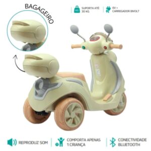 Scooter Elétrica Infantil Bang Toys 6v Verde – Bella T3