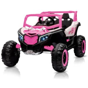 UTV Bang Toys Elétrico Infantil Rockstorm 12V Portas que Abrem, Suspensão, Luzes de LED, Entrada USB/MP3, Controle Remoto – Rosa