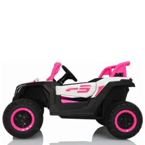 UTV Bang Toys Elétrico Infantil Rockstorm 12V Portas que Abrem, Suspensão, Luzes de LED, Entrada USB/MP3, Controle Remoto – Rosa