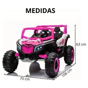 Carrinho Quadriciclo Elétrico Infantil UTV R3 12 V Bang Toys Carro – Rosa