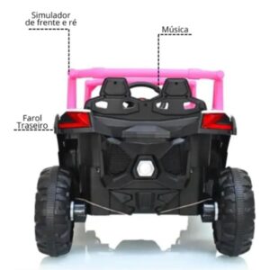 Carrinho Quadriciclo Elétrico Infantil UTV R3 12 V Bang Toys Carro – Rosa