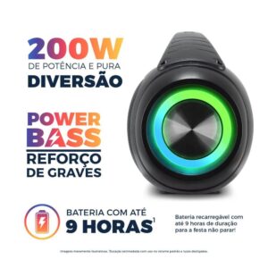 Caixa de Som Speaker Britânia Extreme 200W Bivolt – BBS200BT